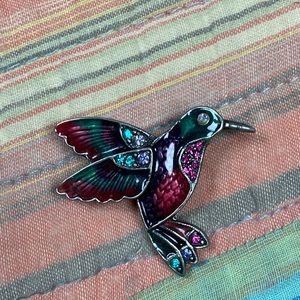 Vintage Tanya Creations Multicolor hummingbird pin jewelry